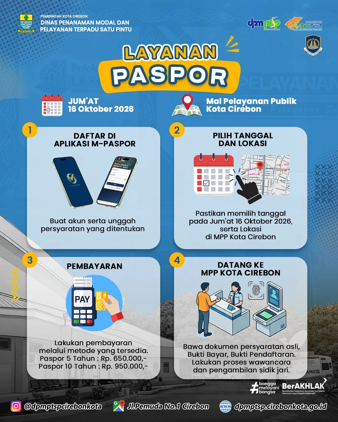 Pengumuman Layanan Pembuatan Paspor di MPP Kota Cirebon- Bulan Oktober