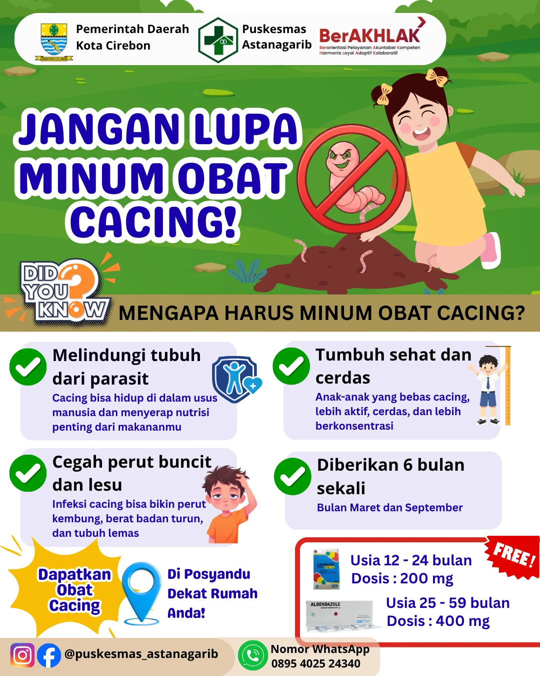 Jangan Lupa Minum Obat Cacing Ya!