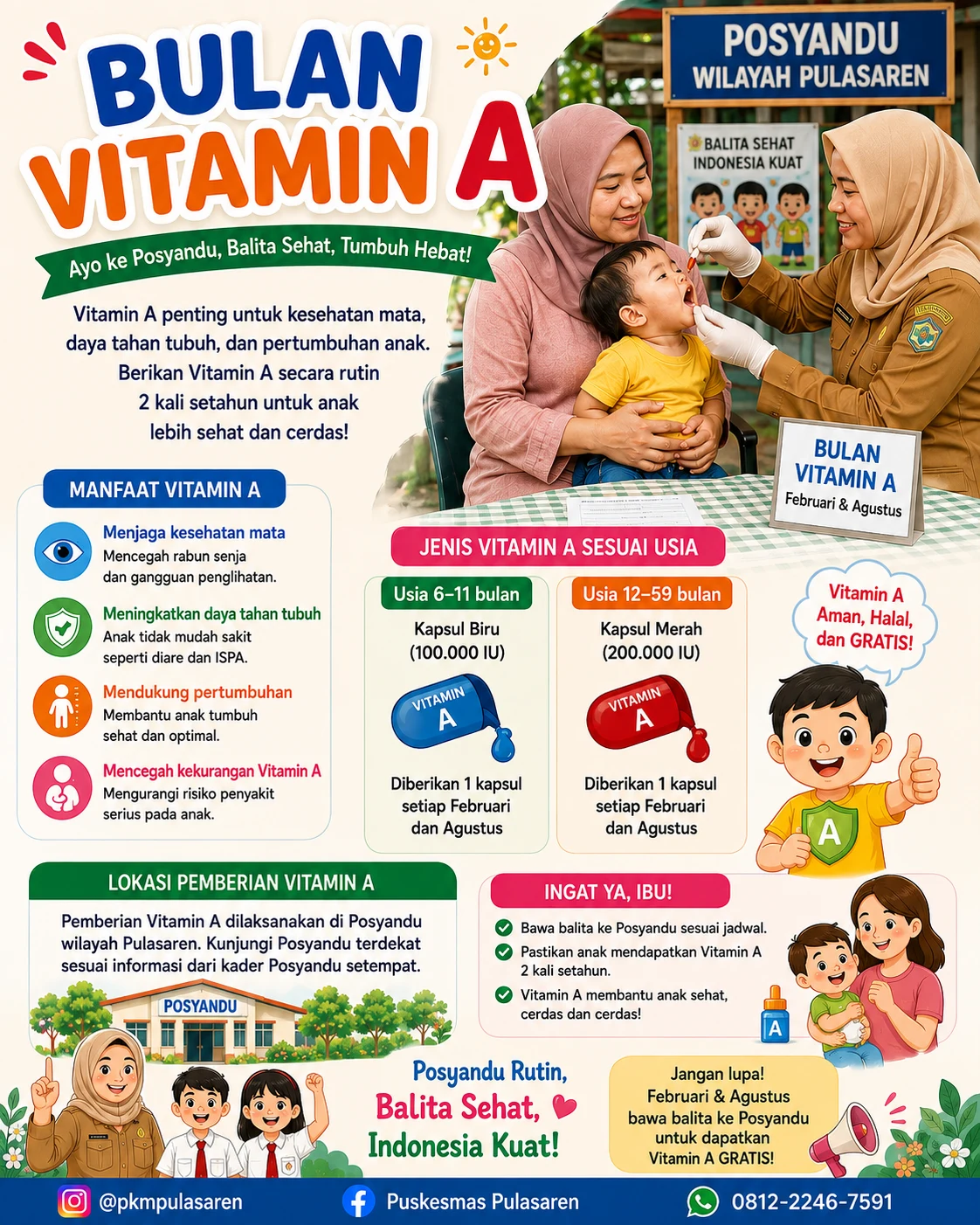 Sudah Bulan Agustus Waktunya Mendapatkan Vitamin A !!